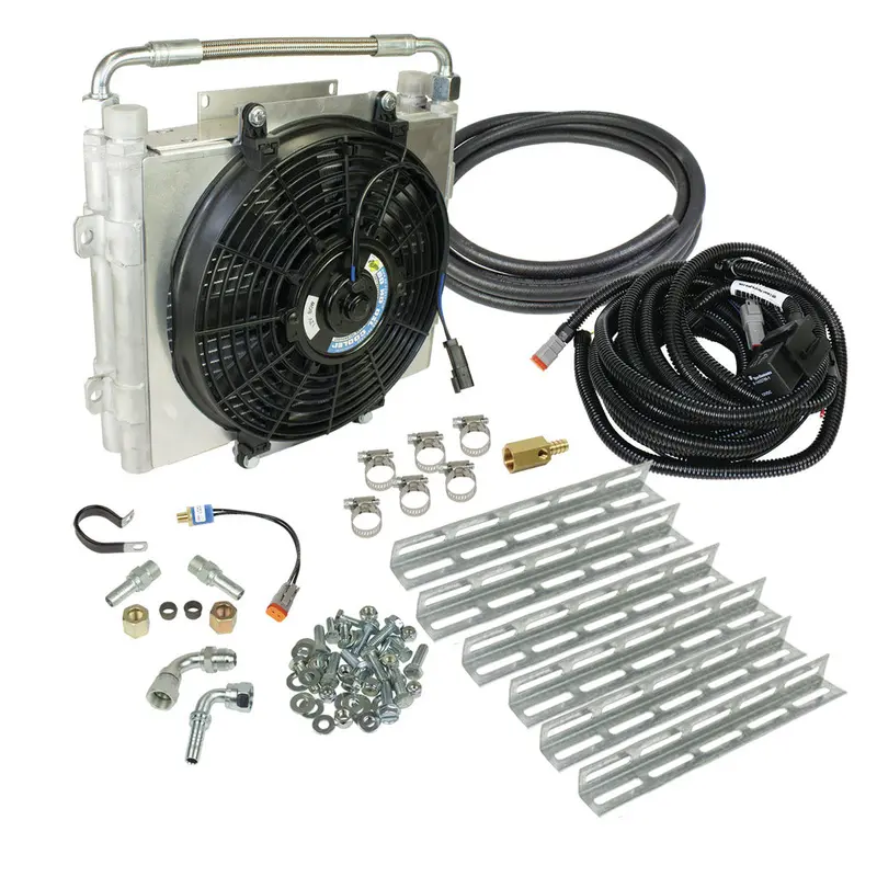 Xtrude Double Stacked Transmission Cooler With Fan - Complete Kit 1/2In Lines 1