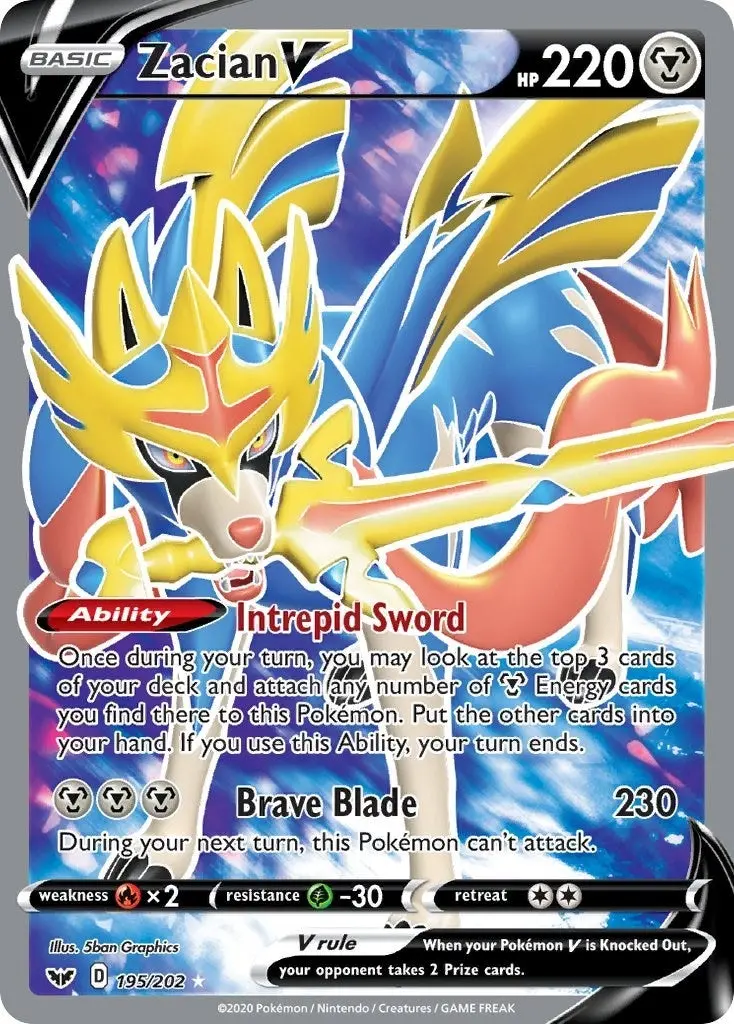 Zacian V (Full Art) (195/202) (Swsh01) 1