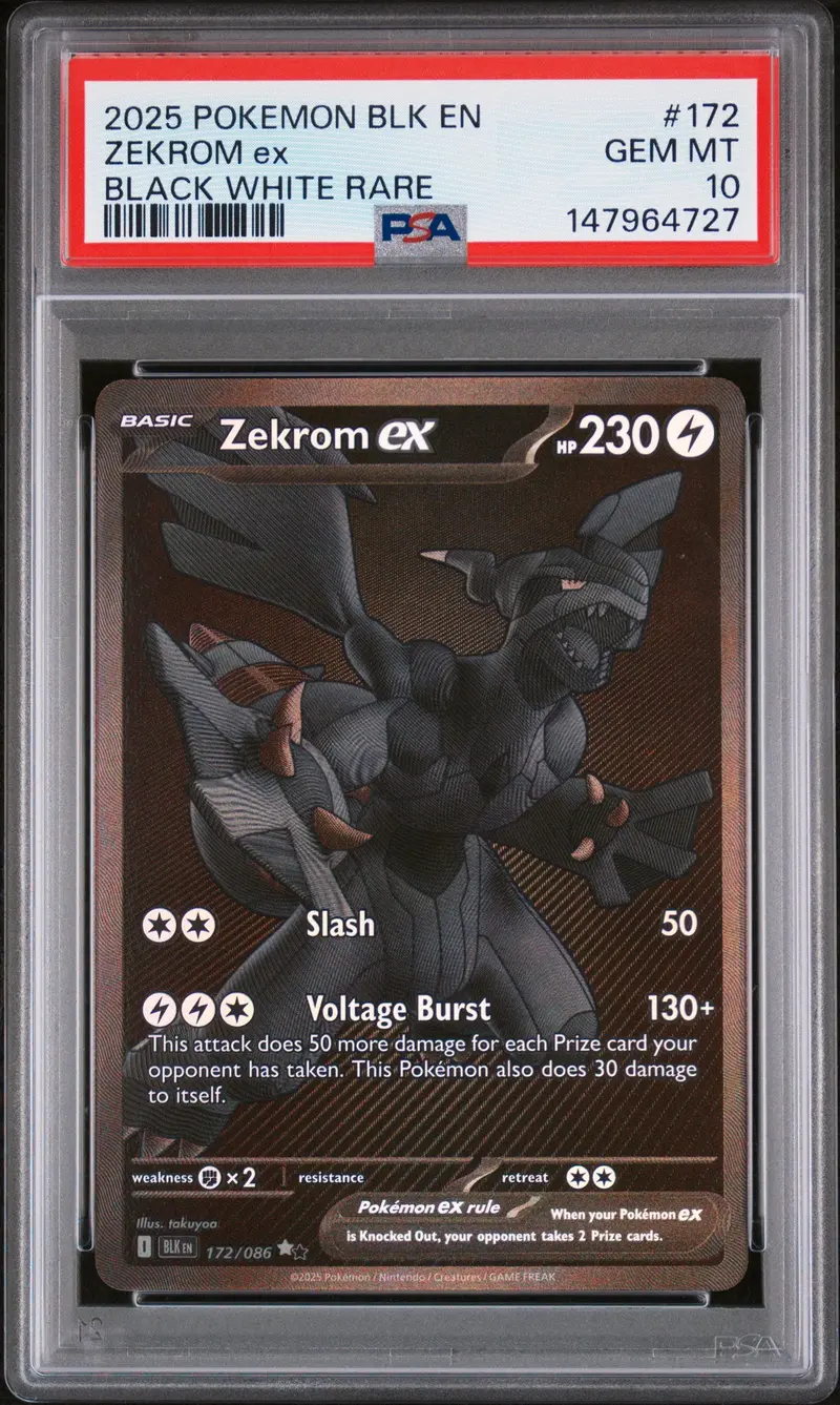 Zekrom Ex Black White Rare 2025 Pokemon Blk En-Black Bolt Psa Gem Mt 10 1
