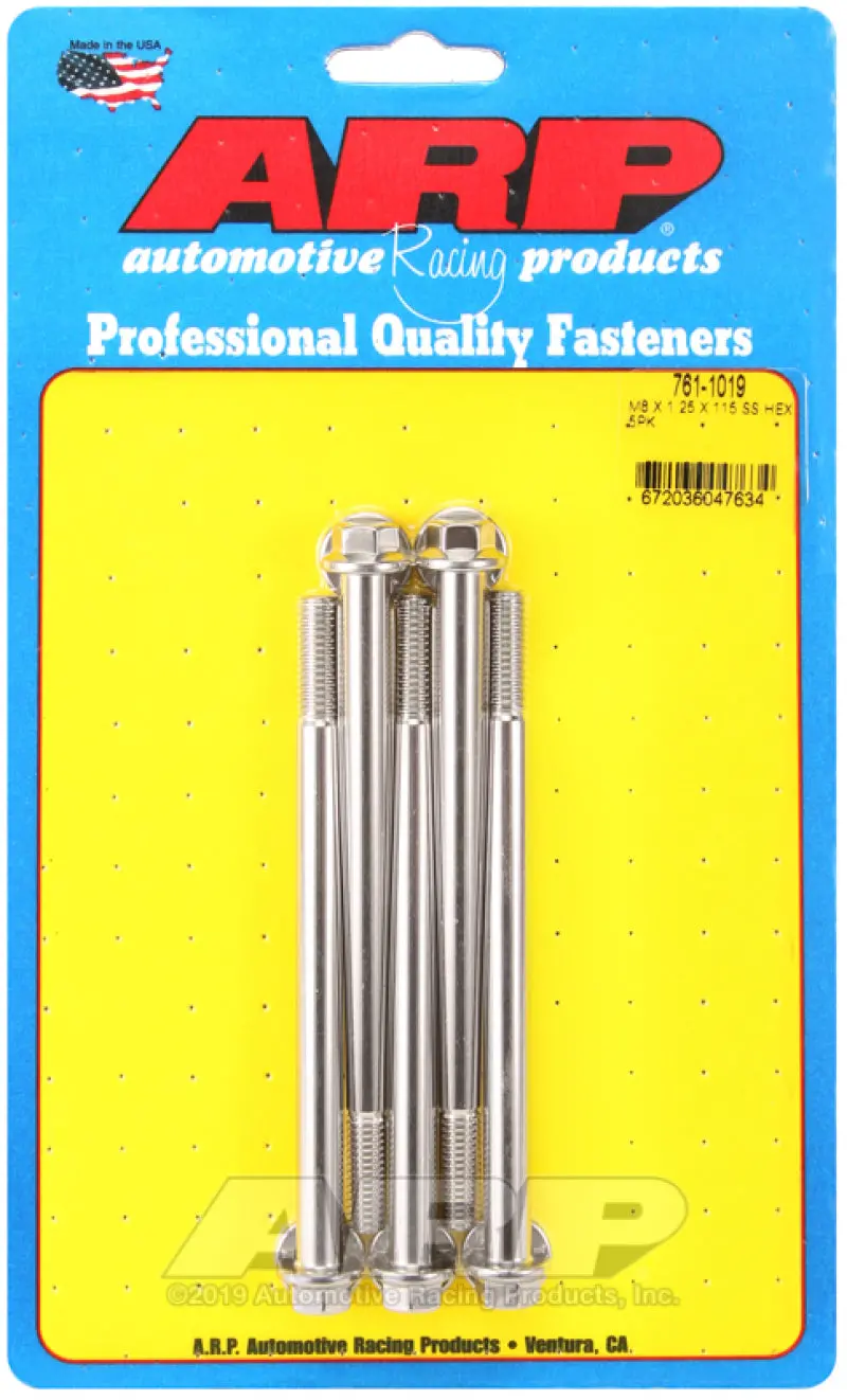 Arp Stainless Steel Hex Bolts – M8 X 1.25 X 115Mm 1