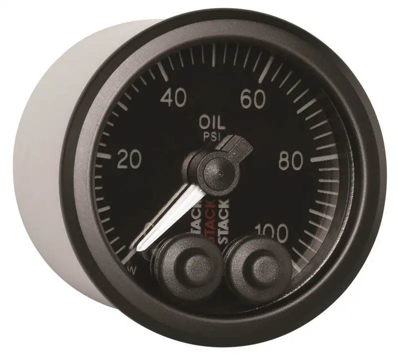 Autometer Pro Control 52Mm Oil Pressure Gauge — 0–100 Psi, Black Dial, 1/8" Nptf Male Thread 1