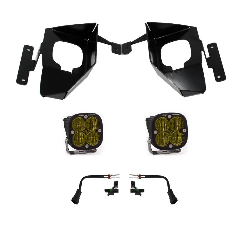 Baja Designs Squadron Fog Light Pocket Kit – Amber Led, Compatible With 2016–2018 Chevrolet Silverado 1500 1