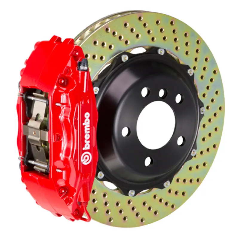 Brembo Gt Big Brake Kit For 1992–1998 Bmw 318I/325I – Front 4-Piston Calipers With Drilled 355×32Mm Two-Piece Rotors, Red Finish 1