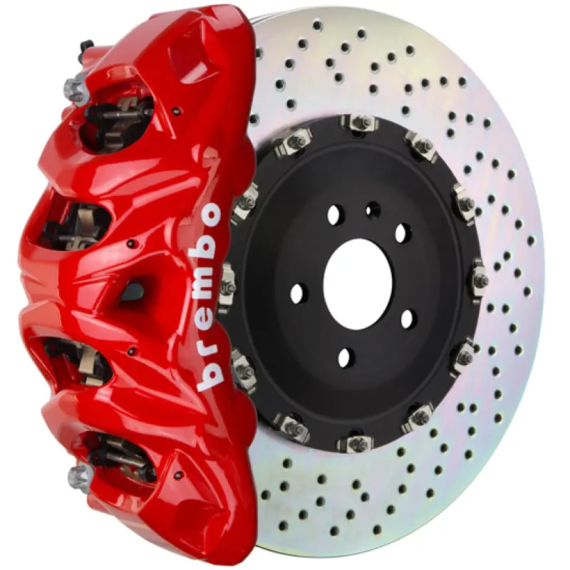 Brembo Gt Big Brake Kit – Front, 8-Piston Calipers & Drilled 412X38Mm Two-Piece Rotors For Porsche Panamera (2009–2016) 1