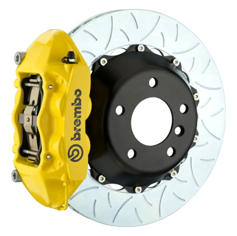 Brembo Gt Big Brake Kit – Rear, 991.1 Porsche 911 (2012–2016), 380X28Mm Two-Piece Slotted Rotors, Yellow Calipers 1