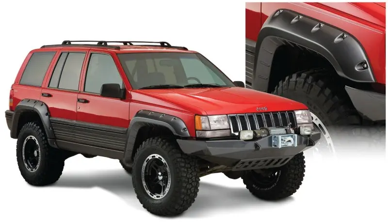 Bushwacker Black Cutout-Style Wheel Flares For 1993–1998 Jeep Grand Cherokee (4-Piece Set) 1