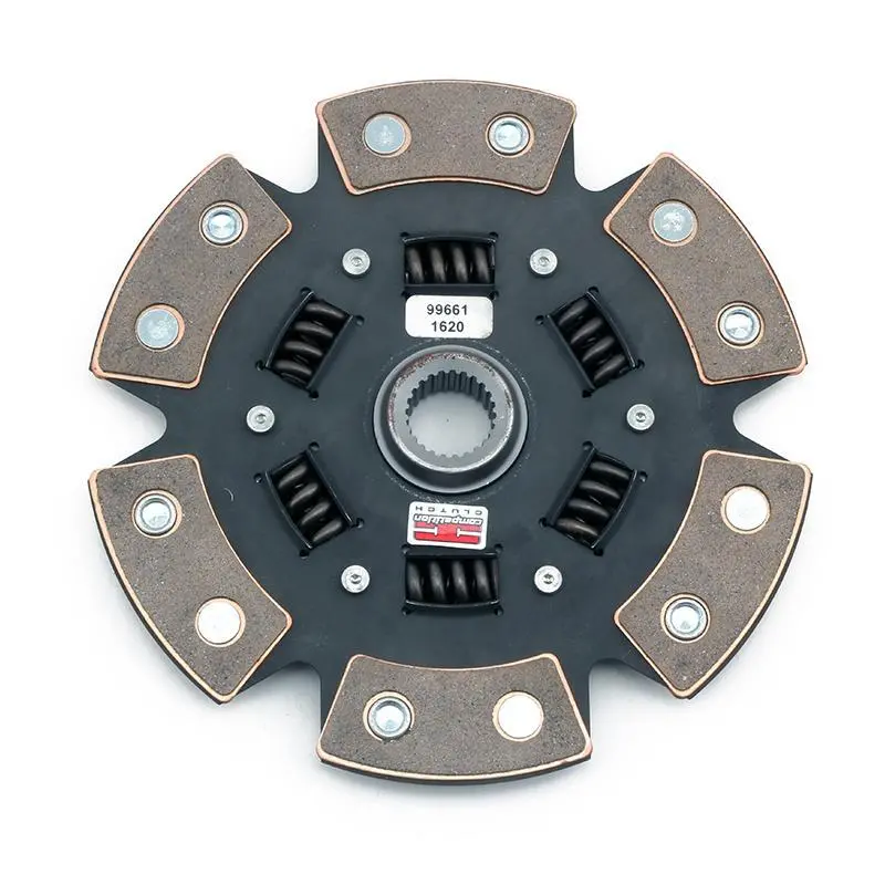 Comp Clutch Stage 4 Sprung Hub Clutch Disc – 6-Puck Organic Friction Material, 1" X 24-Tooth Input Shaft Spline (Special Order) 1
