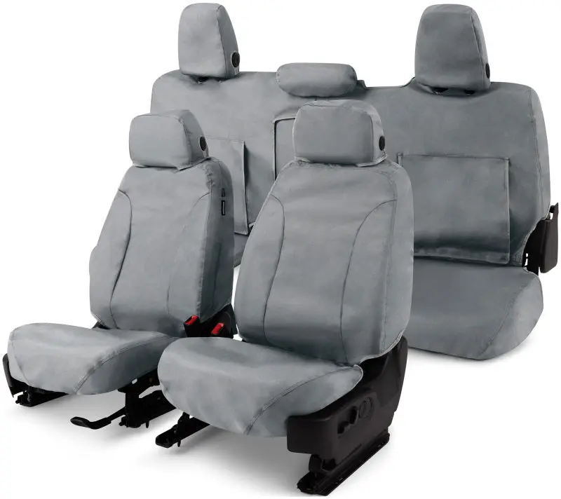Covercraft Waterproof Polyester Seat Covers For 2021–2024 Ford F-150 Front Row (Custom Fit, Grey) 1