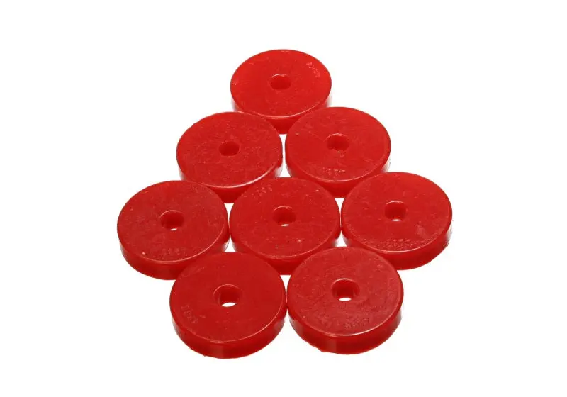 Energy Suspension Round Polyurethane Isolator Pad – 2.28-Inch Od, 0.438-Inch Id, 0.5-Inch Height (Red, High-Durability Compound) 1
