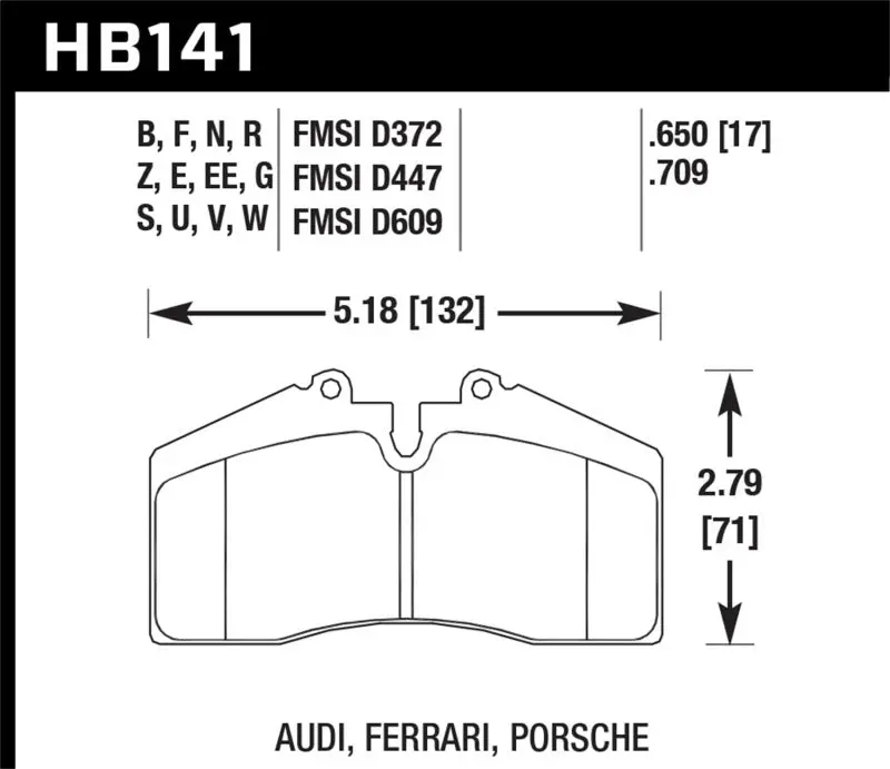 Hawk Performance Hps Street Brake Pads – Rear Set For Audi & Porsche Models (St-40 Compatible) 1