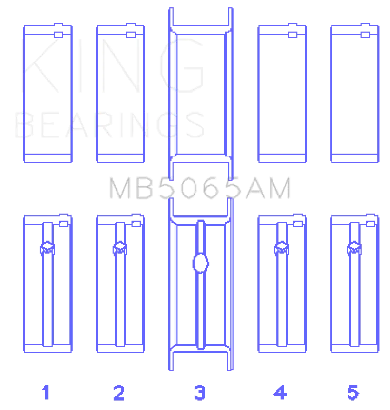 King Chrysler/Mitsubishi 122Ci 2.0L (Size 0.25) Main Bearing Set 1