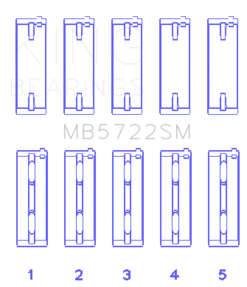King Crankshaft Main Bearing Set For Mitsubishi 4B11T Turbo (2007+ Evo X), +0.25Mm Oversize 1