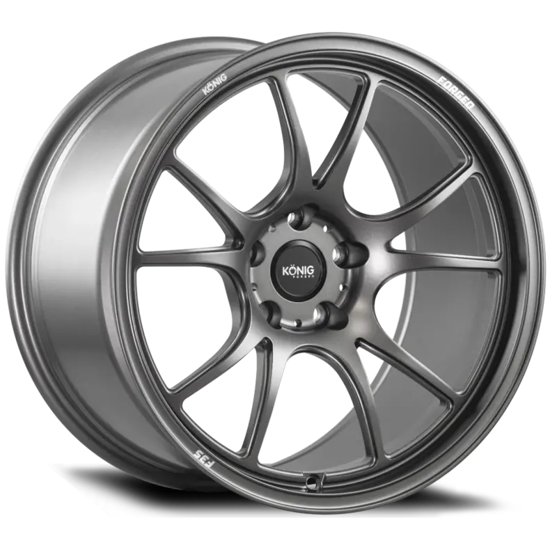 Konig F3S Forged Aluminum Wheel – 17X9, 5X100, Et42, Satin Charcoal With Knurled Bead 1