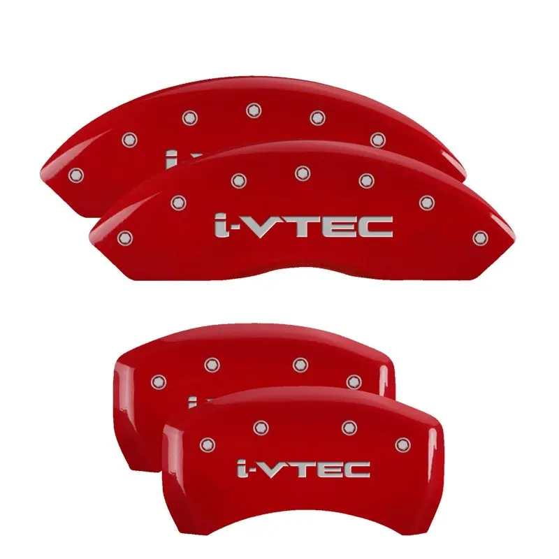 Mgp Engraved Brake Caliper Covers For Acura – Front And Rear Set With Red Finish And Silver Accents 1
