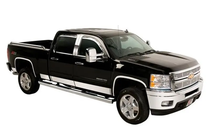 Putco 99-10 Ford Superduty Crew Cab 8Ft Long Box - 8In Wide - 12Pcs Stainless Steel Rocker Panels 1