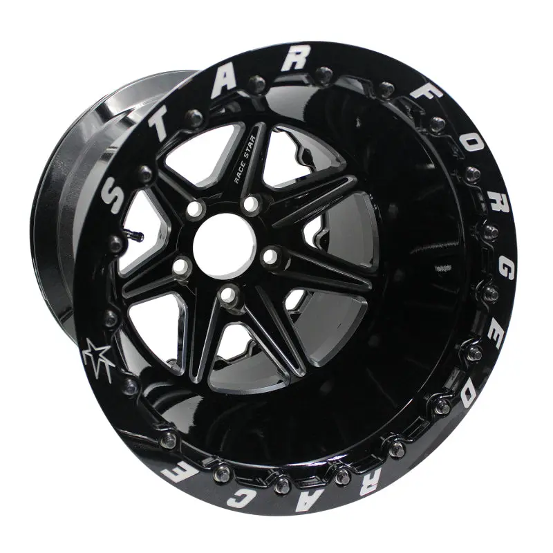 Race Star Valstar Forged Aluminum Wheel – 15X8", 5X4.5" Bolt Pattern, 5.5" Backspace, 3.07" Centerbore, Black W/Machined Accents 1