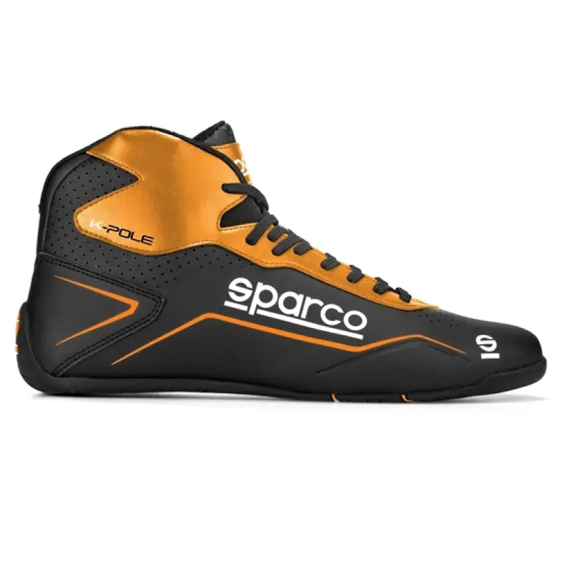Sparco K-Pole Racing Shoes — Size 46, Black/Orange 1
