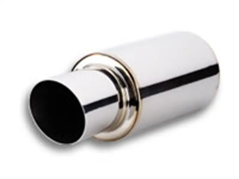Vibrant Tpv Turbo Muffler – 17" Round Design With 4" Angled Tip And 3" Inlet Id 1