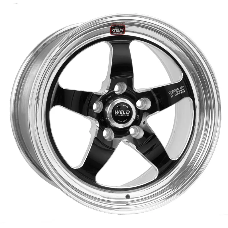 Weld S71 Forged Aluminum Drag Wheel – 18×10.5 Inches, 5×4.75 Bolt Pattern, 6.6-Inch Backspace, Black Finish 1