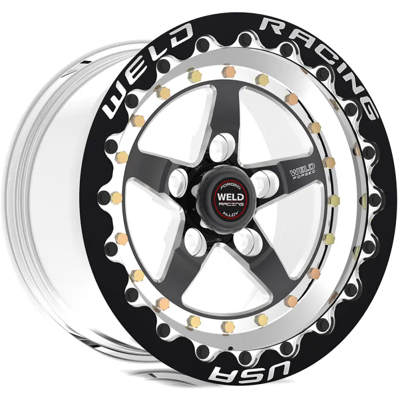 Weld Weldstar 15X10 Black Beadlock Wheel — 5X4.75 Bolt Pattern, 5.5" Backspace 1
