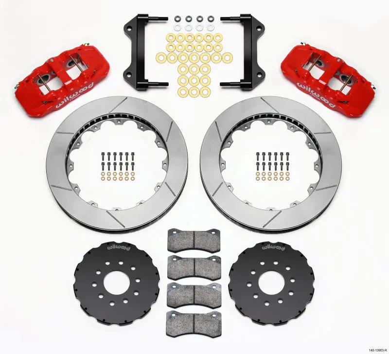 Wilwood Aero6 Front Brake Hat Kit — 15" Diameter, Red Finish — Compatible With 1997–2004 C5 & 2005–2013 C6 Corvette Models 1