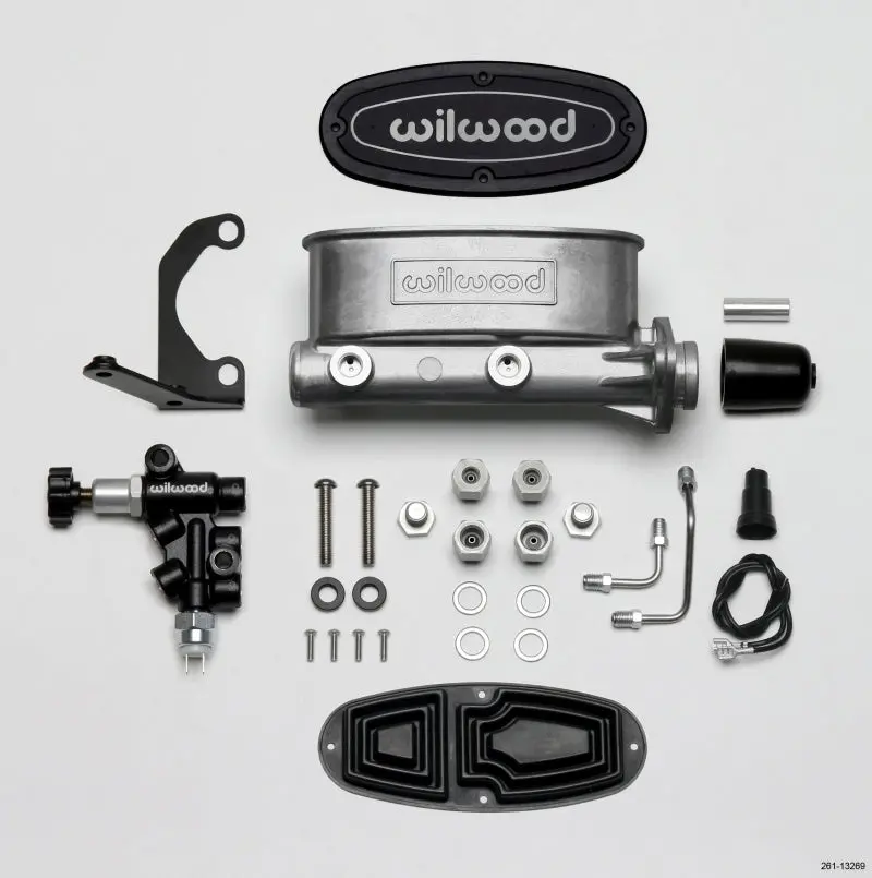Wilwood Hv Tandem Master Cylinder Kit — 1" Bore, Includes Left-Hand Bracket & Proportioning Valve 1