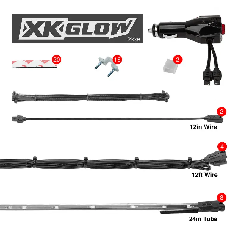 Xk Glow Tube Underglow Kit – Pink Led Accent Lighting, 8" X 24" Strip, Vehicle/Truck Compatible 1