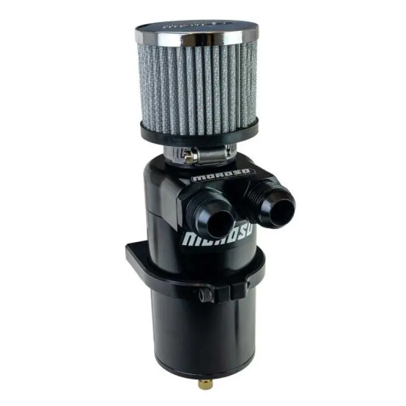 Moroso Dual-Inlet Billet Breather Tank – -12An Catch Can In Matte Black Finish 1