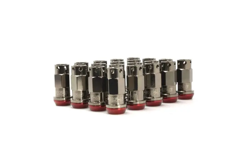 Wheel Mate Muteki Sr45-S Lug Nut Kit – 12X1.50 Thread, Smoke Titanium Finish With Red Washers 1